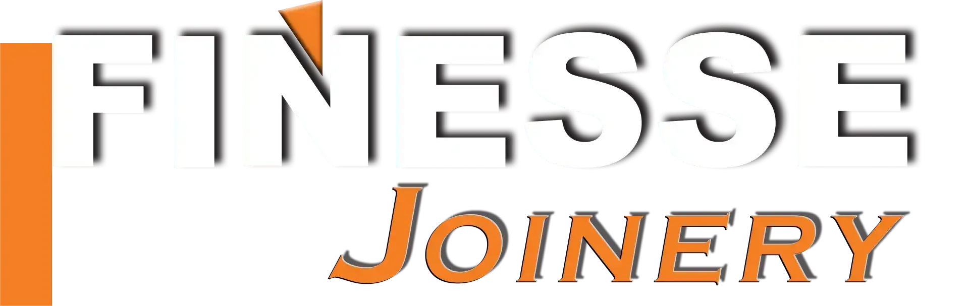 The logo for finesse joinery is orange and black on a white background.