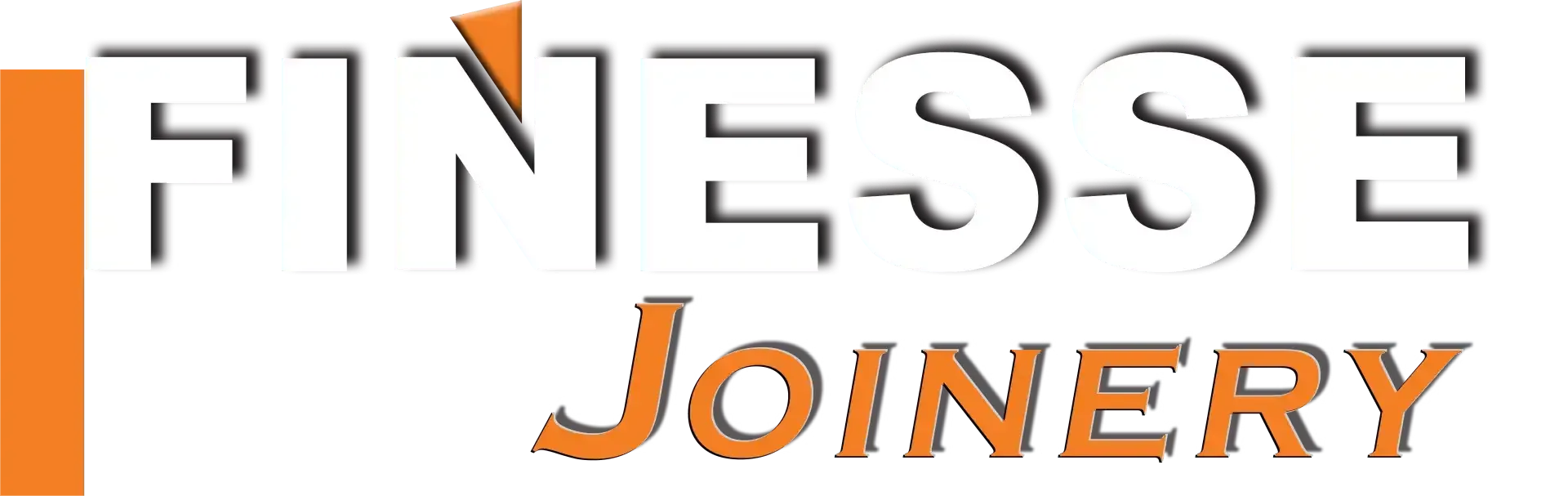 The logo for finesse joinery is orange and black on a white background.