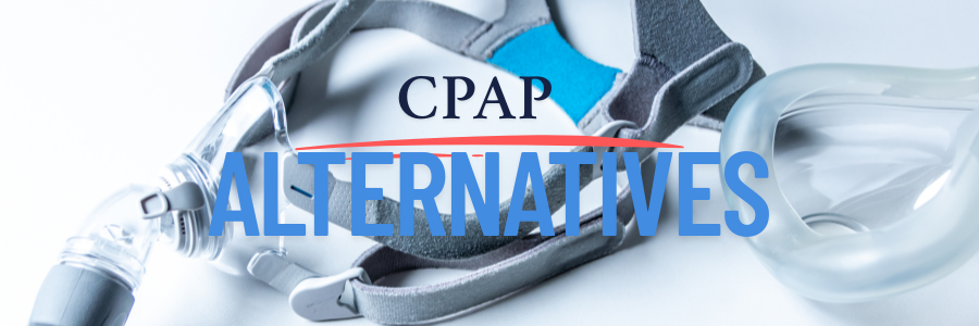 CPAP mask with text overlay 
