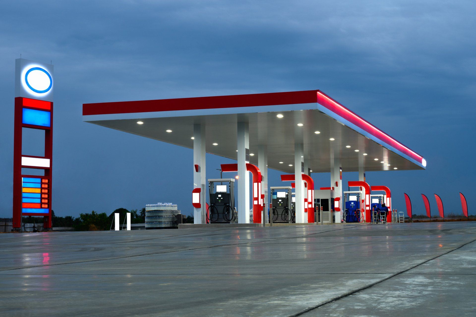 Gas Station Exterior Night Lights — Batavia, NY — Sikes Enterprises Inc.