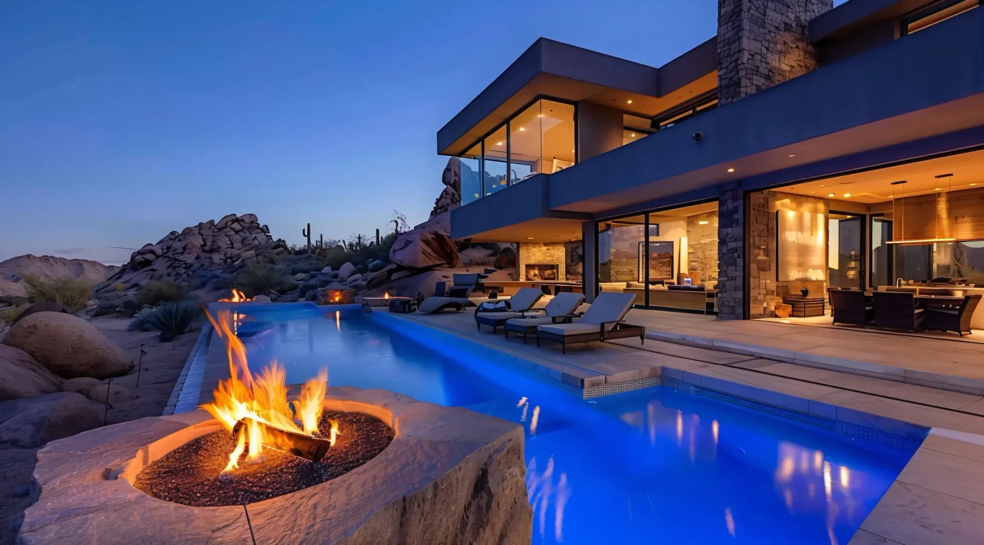 Sloped lot multi-level pool