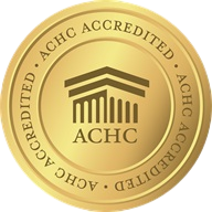 ACHC Accredited seal in gold. ACHC Accredited seal in gold.