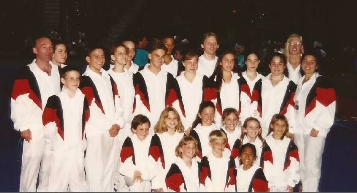 A past EAGC acro team posing for a picture together