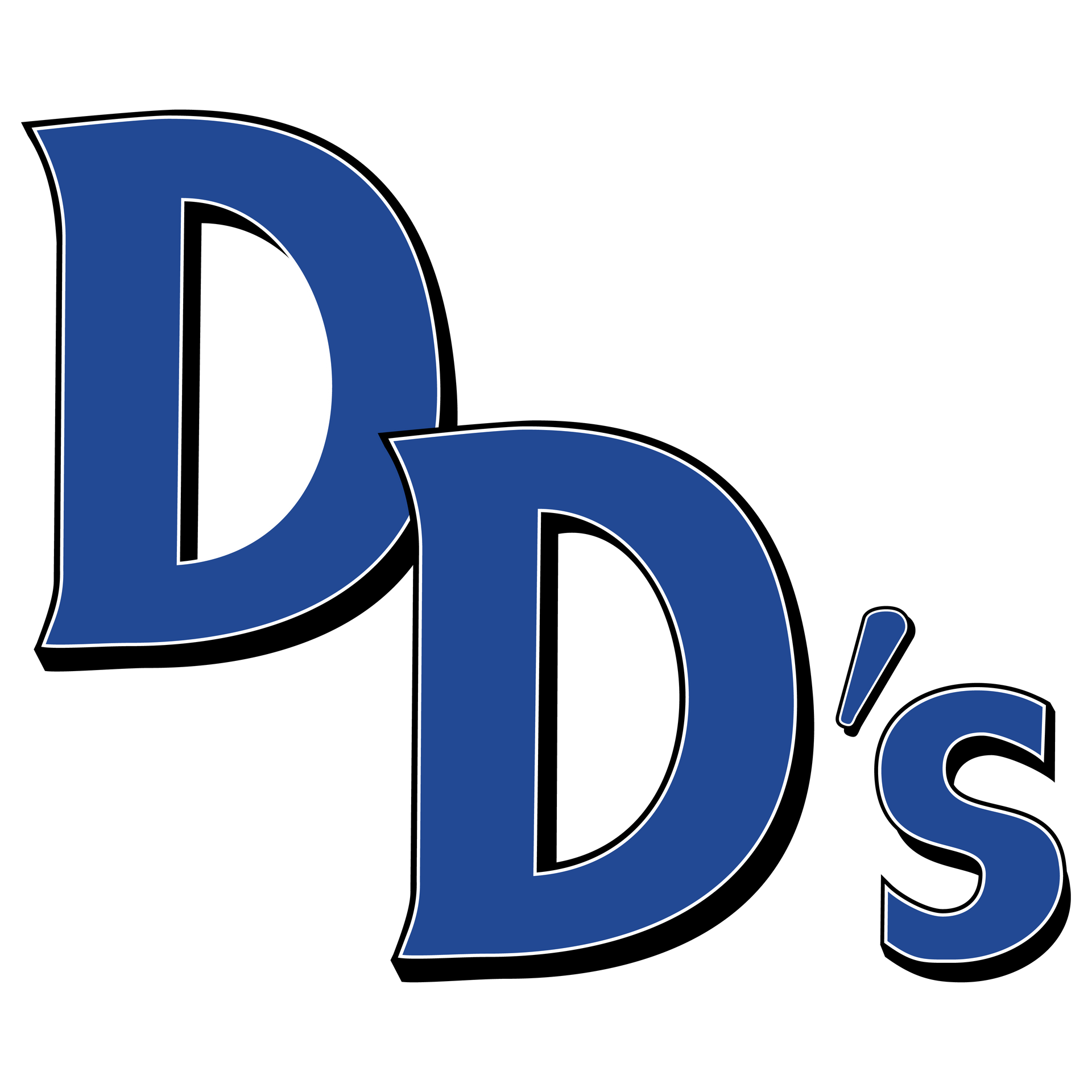 A blue d and s logo on a white background