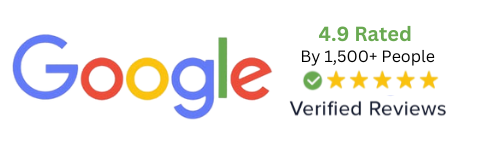 Google Logo — 4.9 star ratging by 1500 people (verified reviews)