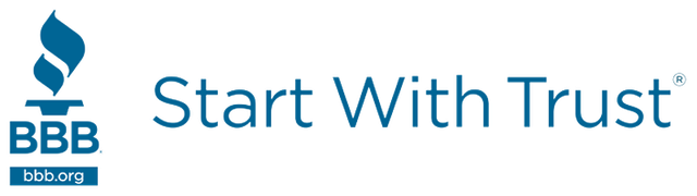 The Better Business Bureau logo featuring a torch icon, the letters 