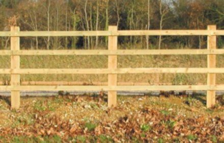 post and rail fencing for agricultural land