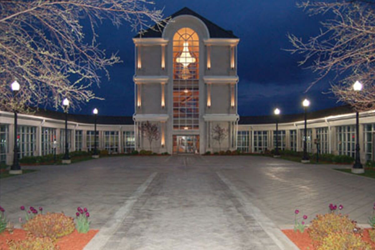 Flanner Buchanan exterior view at night of Washington Park East in Indianapolis, IN