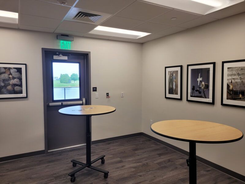 Several photos of interior and exterior photos of Flanner Buchanan Prairie Waters Funeral and Event Center at Hamilton Memorial Park in Westfield, IN