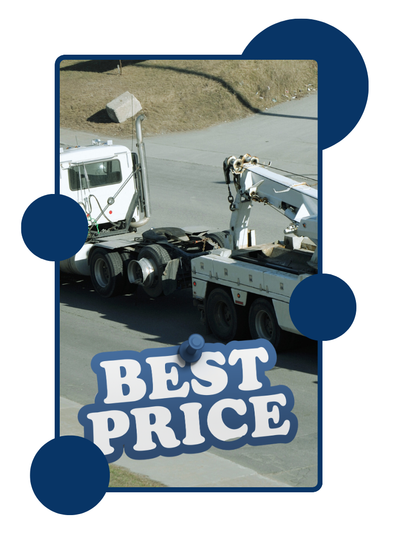 Vehicle loaded on heavy-duty tow truck for safe transport