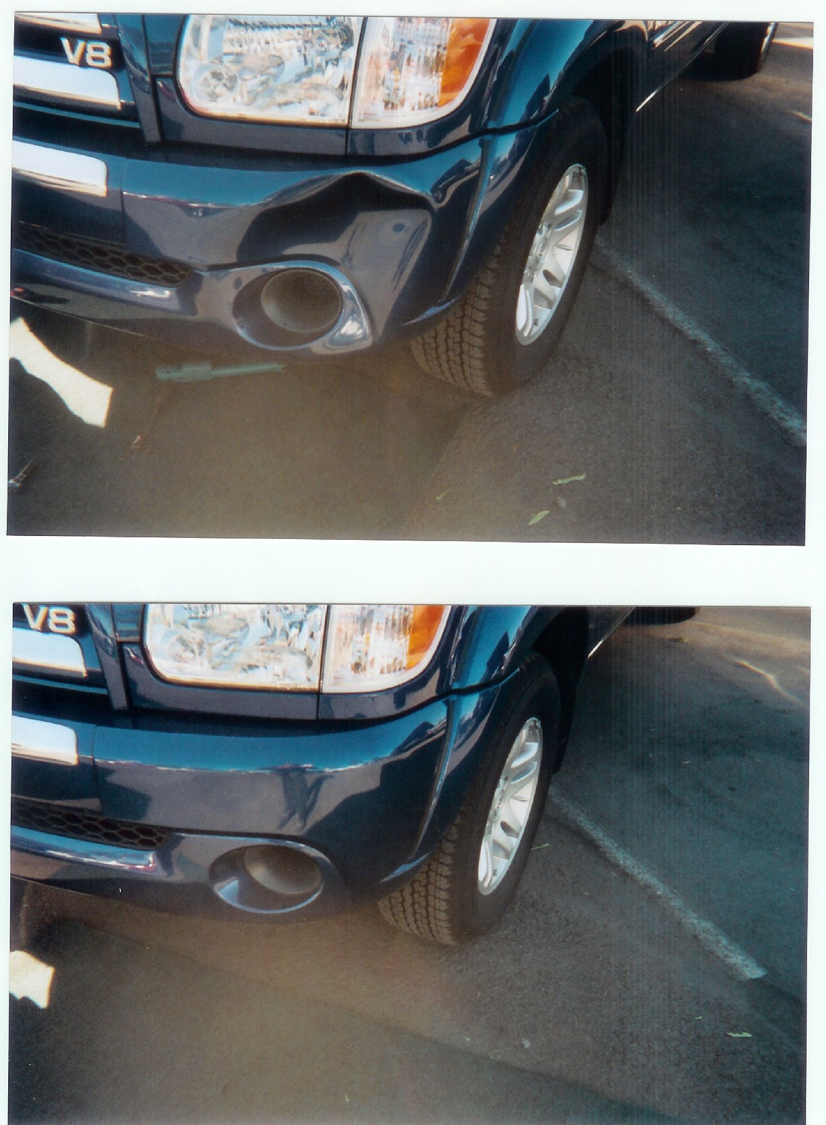 Cars parked in a row, various colors, against a sunny sky.