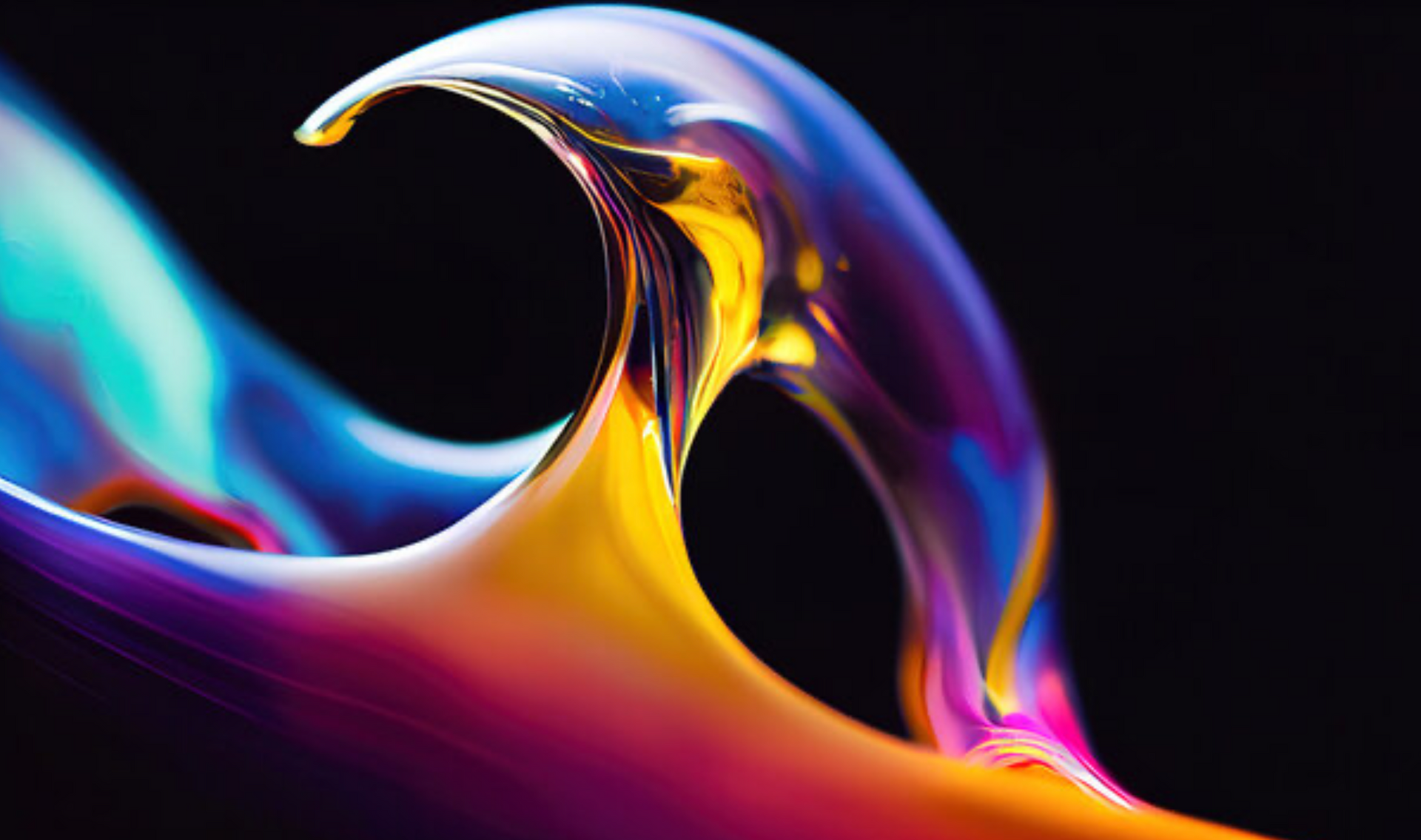 Eine Nahaufnahme einer bunten Welle auf schwarzem Hintergrund. Skinnutrition