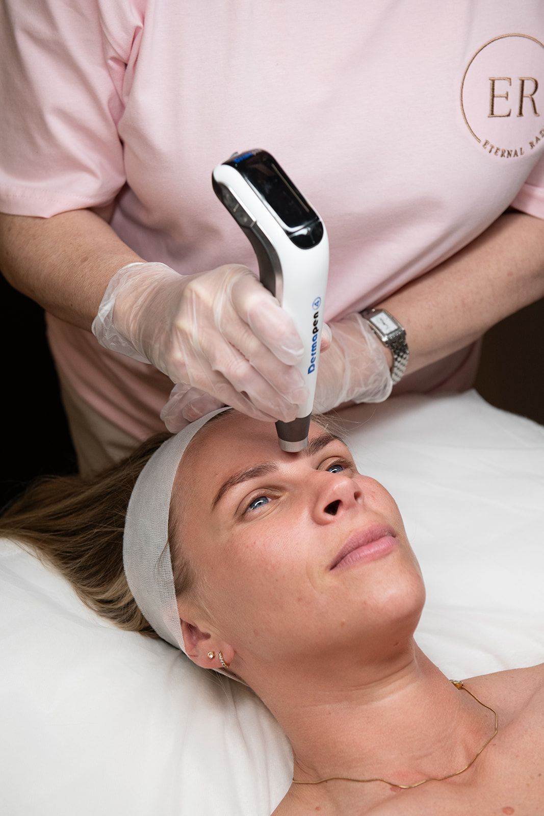 Person Receiving Microblading on Their Eyebrow — Eternal Radiance in Strathmore, VIC