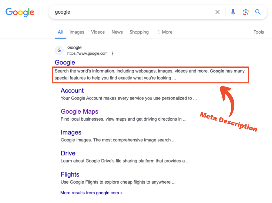 A google search page with a red circle around the top of the page.