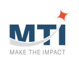 A logo for a company MTI that says `` make the impact ''.