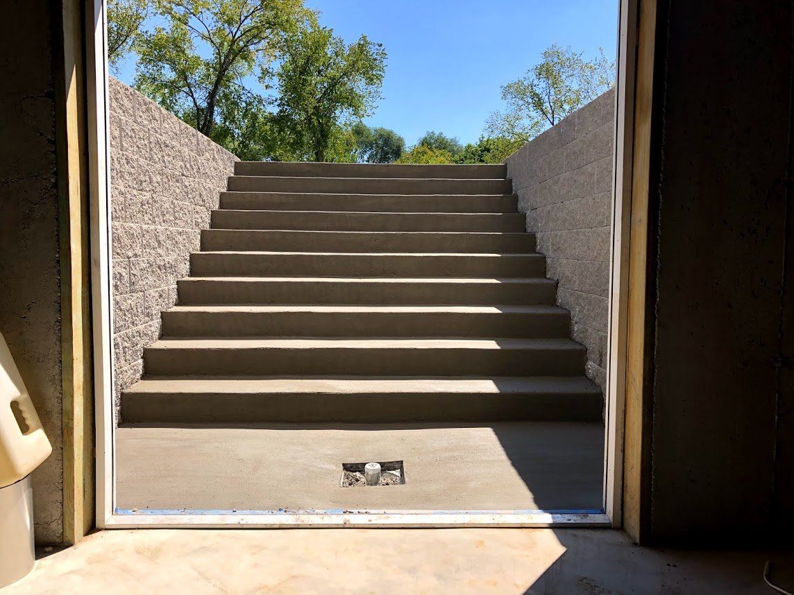 Concrete Slab Installation — Newly Installed Concrete Stairs in St. Louis, MO