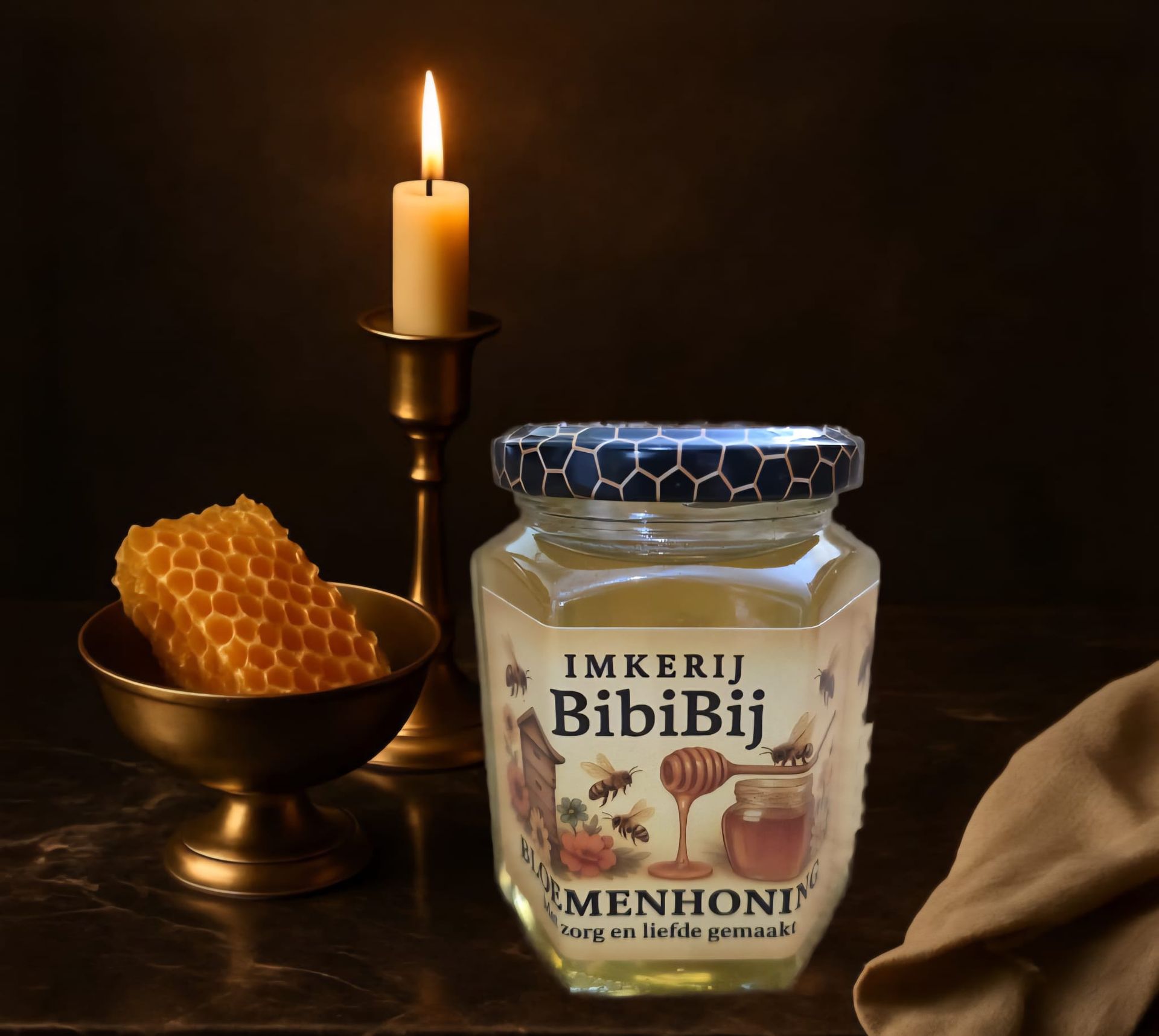 ? Bloemenhoning 350 gram – Luxe Hexagonaal