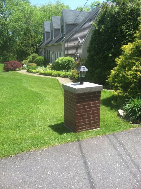 Attracktive faux brick mailbox Driveway Columns Sayreville Nj Lp Sons Brickote