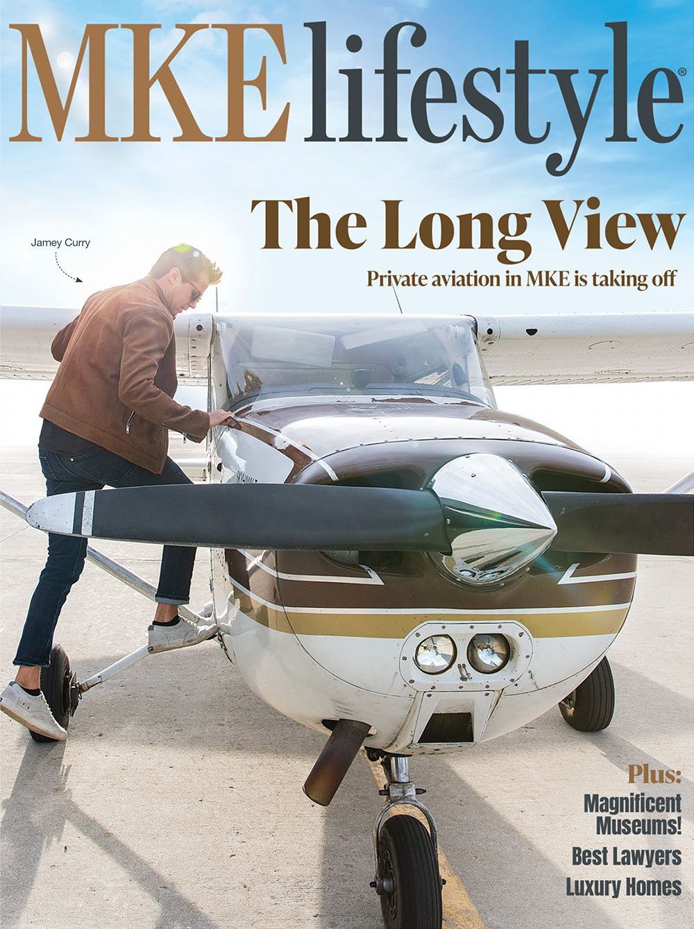 Jamey Curry, owner of Milwaukee Aero on the cover of MKE Lifestyle magazine