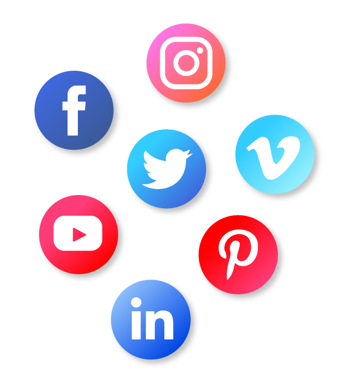 Verschiedene Social Media Icons