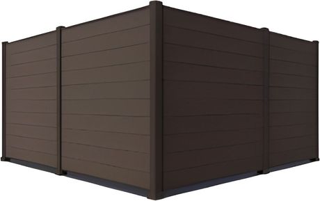 A brown fence is sitting on top of a white surface.