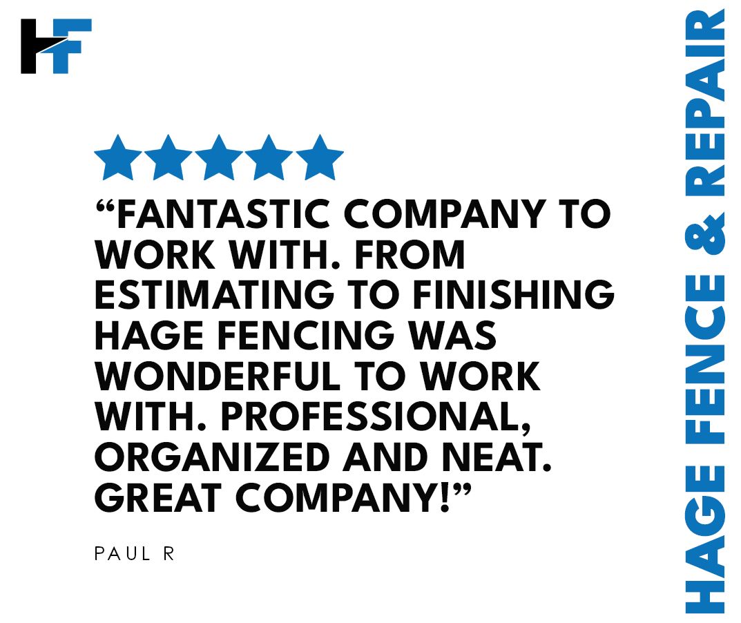 A fantastic company to work with from estimating to finishing hage fencing was wonderful to work with.