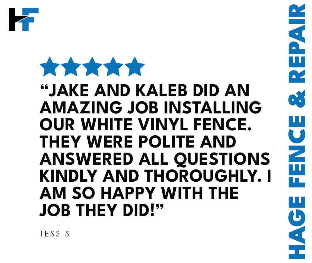 Jake and kaleb did an amazing job installing our white vinyl fence.