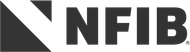 The nfib logo is black and white and has a triangle in the middle.