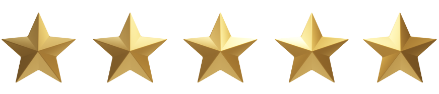 A row of gold stars on a white background.