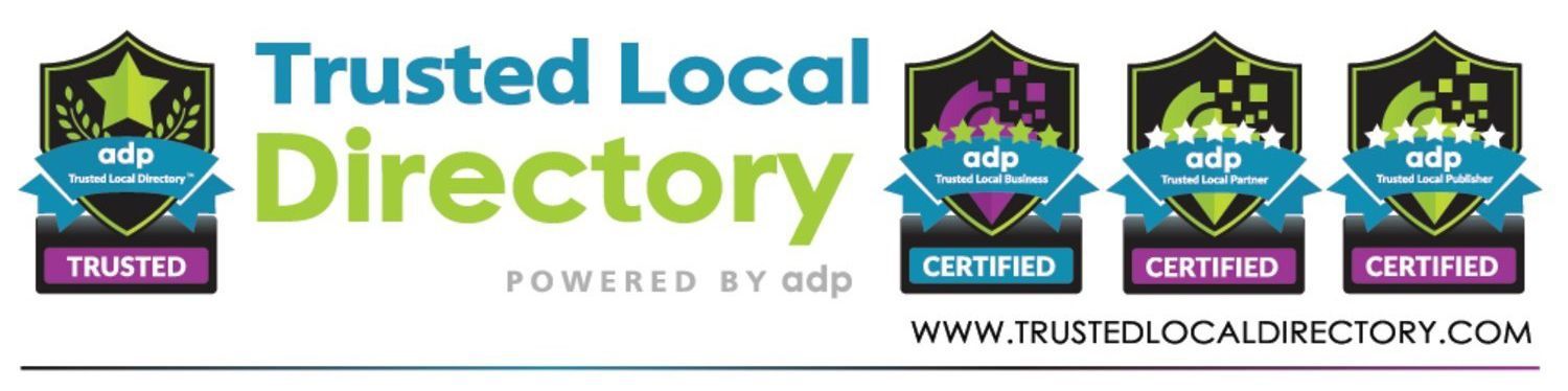 a logo for trusted local directory powered by adp