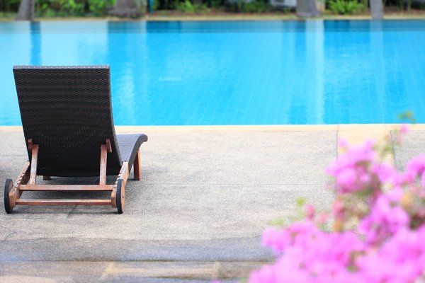 chair by pool