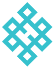 Turquoise endless knot symbol.