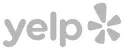 Yelp logo in gray: word 