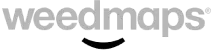 Weedmaps logo with gray text and a black smiling arc below. The registered trademark symbol is in the upper right.