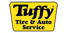 Logo for Tuffy Tire & Auto Service, black and yellow colors.