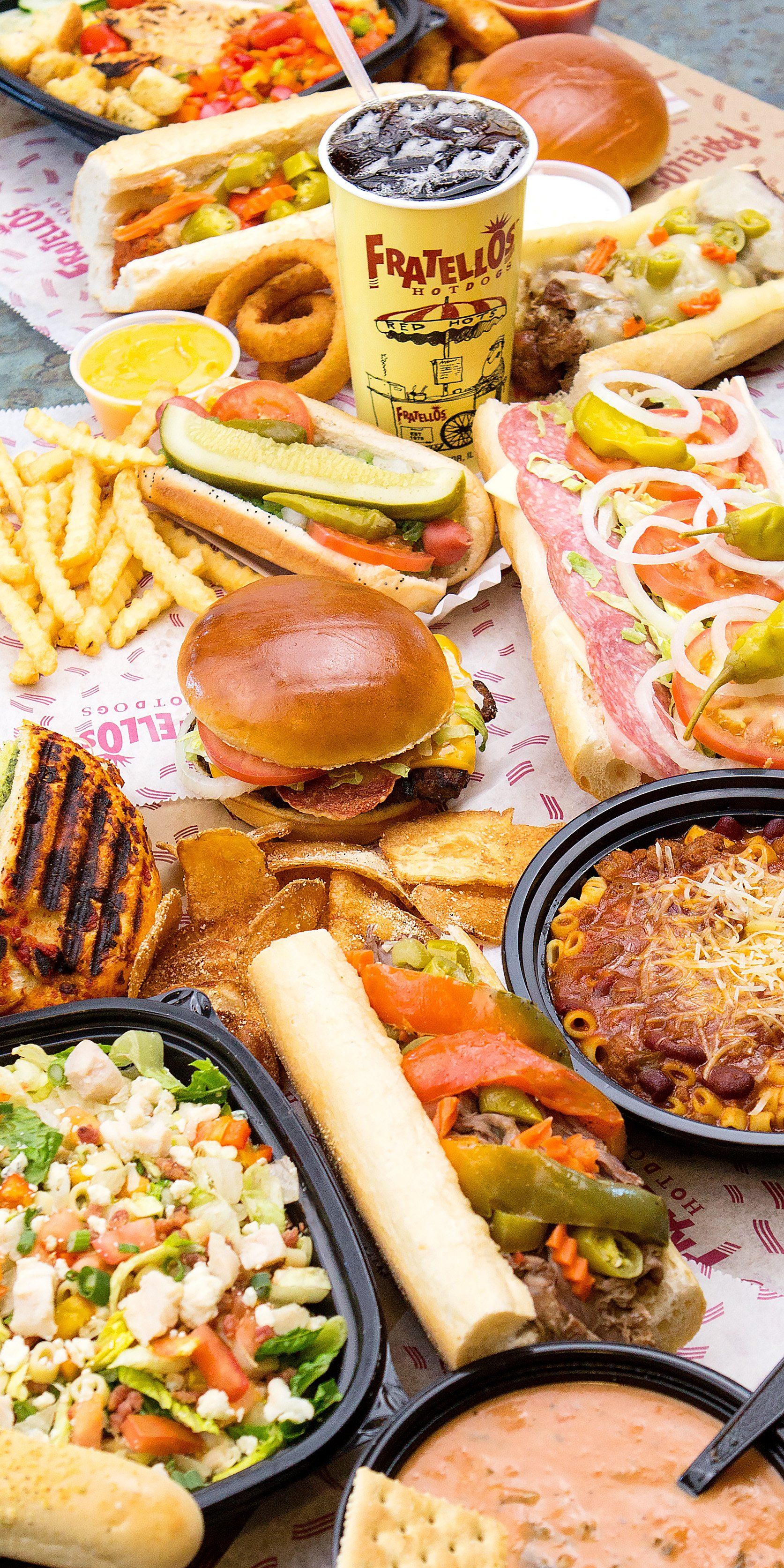 There are many different types of food on the table.