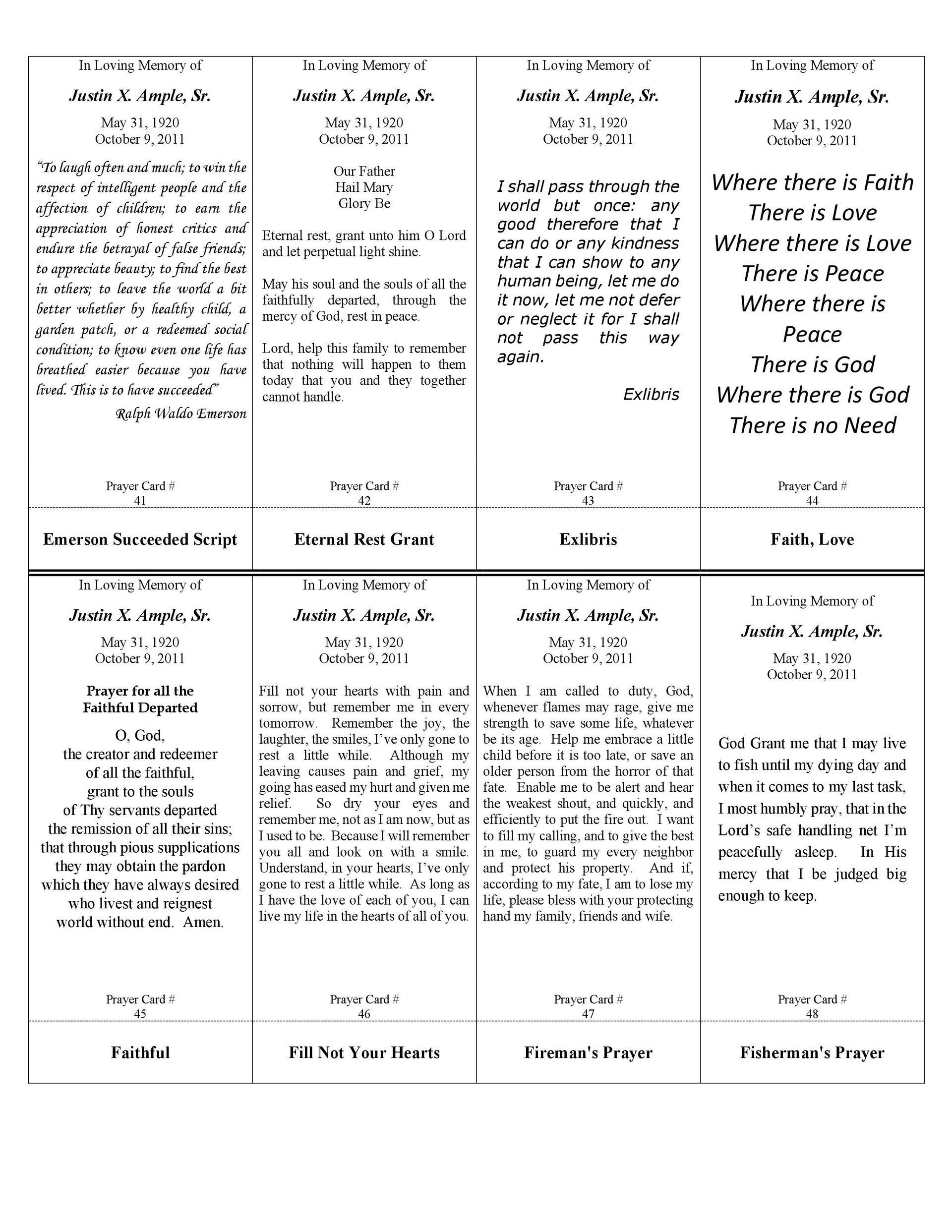 Four-column document. Each column lists a concept, text, and related concepts. Categories are: Innovation, Executive Succession, Public Vision, Open-Door-Policy.