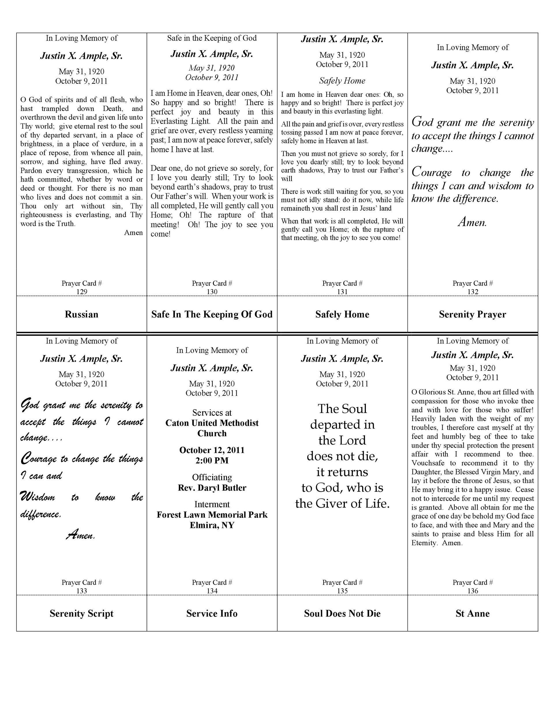 Four columns with text. Topics: Love, Faith, Obedience, Hope. Lists under each, with related quotes.