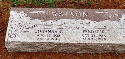 Headstone engraved with 