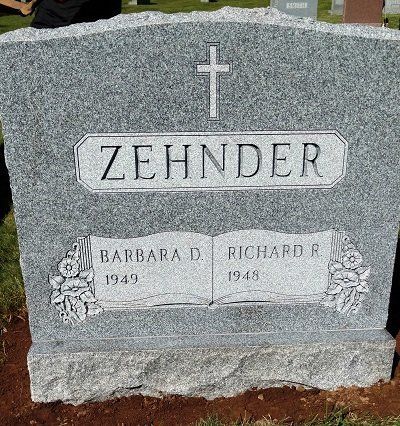 Gray headstone with 