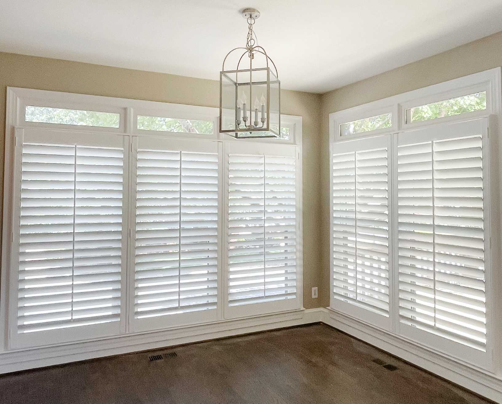 Plantation shutters in a kitchen