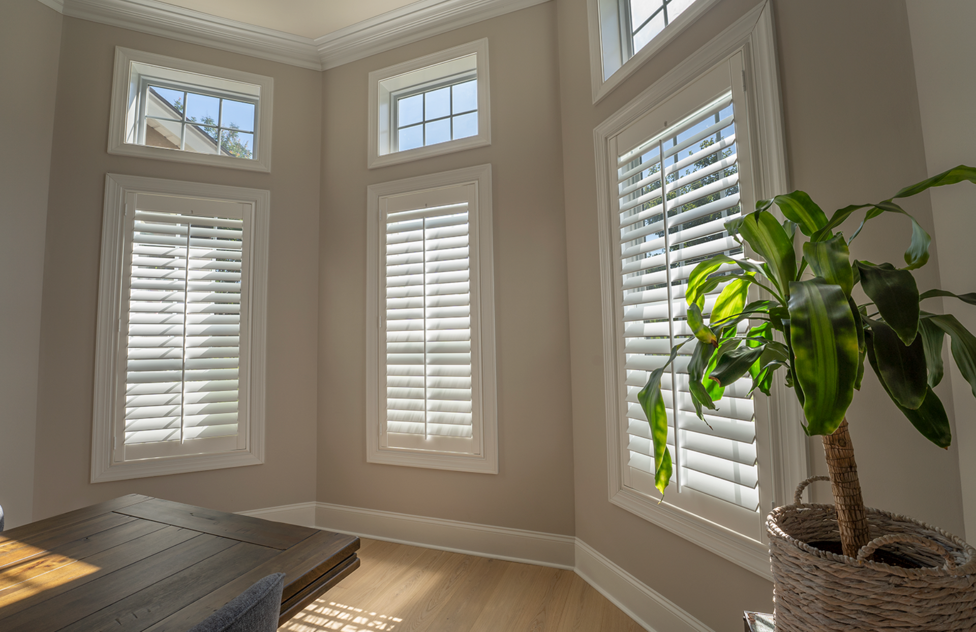 Shutters in a dining room