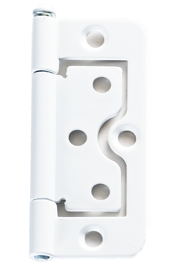 A white hinge for an Artisan Plantation Shutter