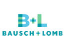 The logo for bausch + lomb is a blue and green logo.