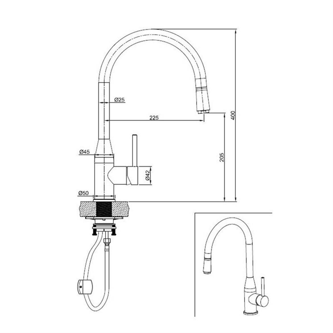 ברז מטבח קאבוס זהב לבן | חברת גומא