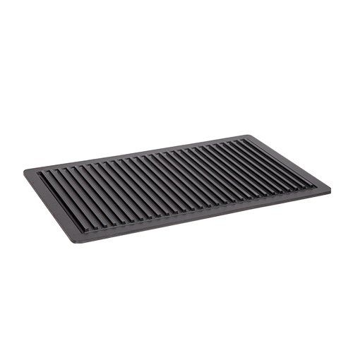 A black grill mat on a white background.