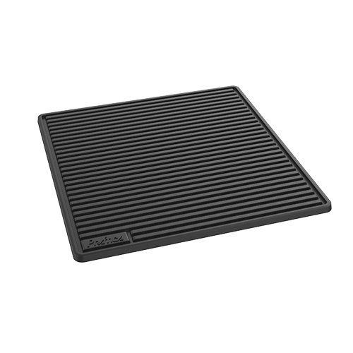 A black grill mat on a white background.