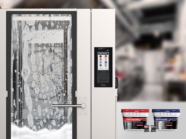 A stainless steel oven with a glass door is being used in a kitchen.