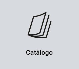 A black and white icon of a book with the word catalogo below it.