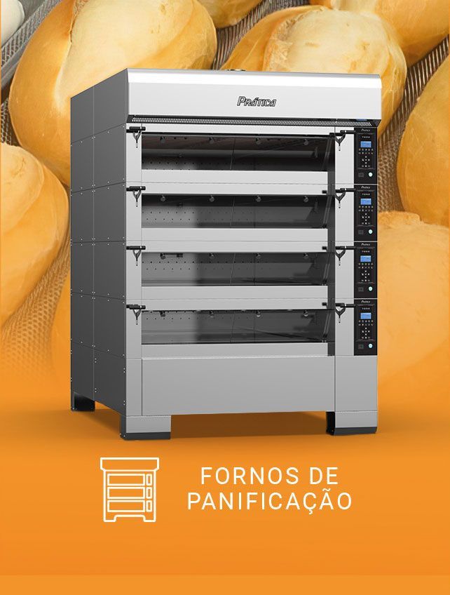 A bakery oven with a bunch of bread in the background.